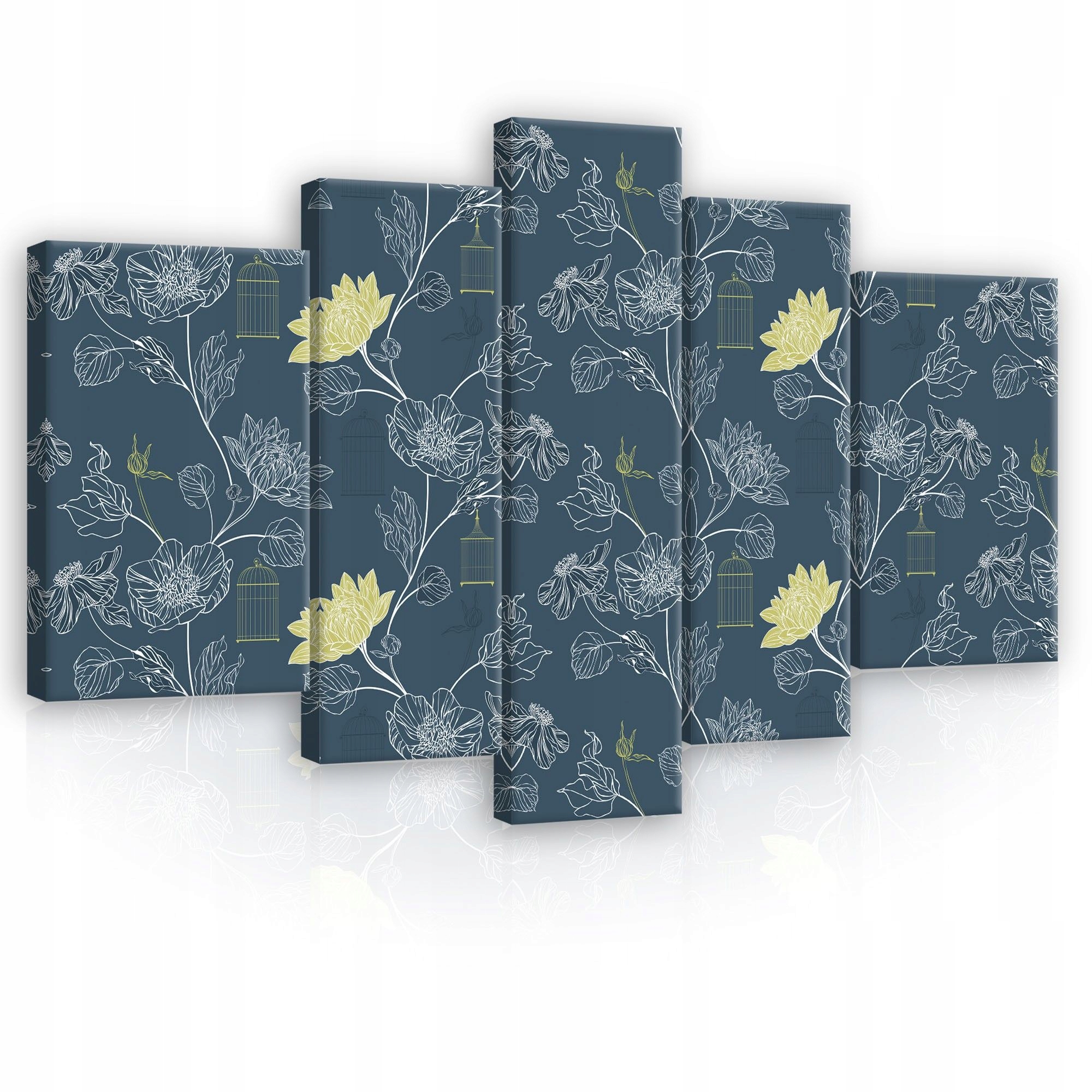 Obraz 170x100 Mozaika kvety vtáky vintage retro elegancia pokoj loft