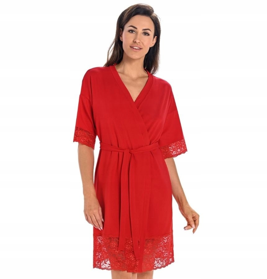 

Szlafrok z wiskozy Gloria czerwony XL Teyli