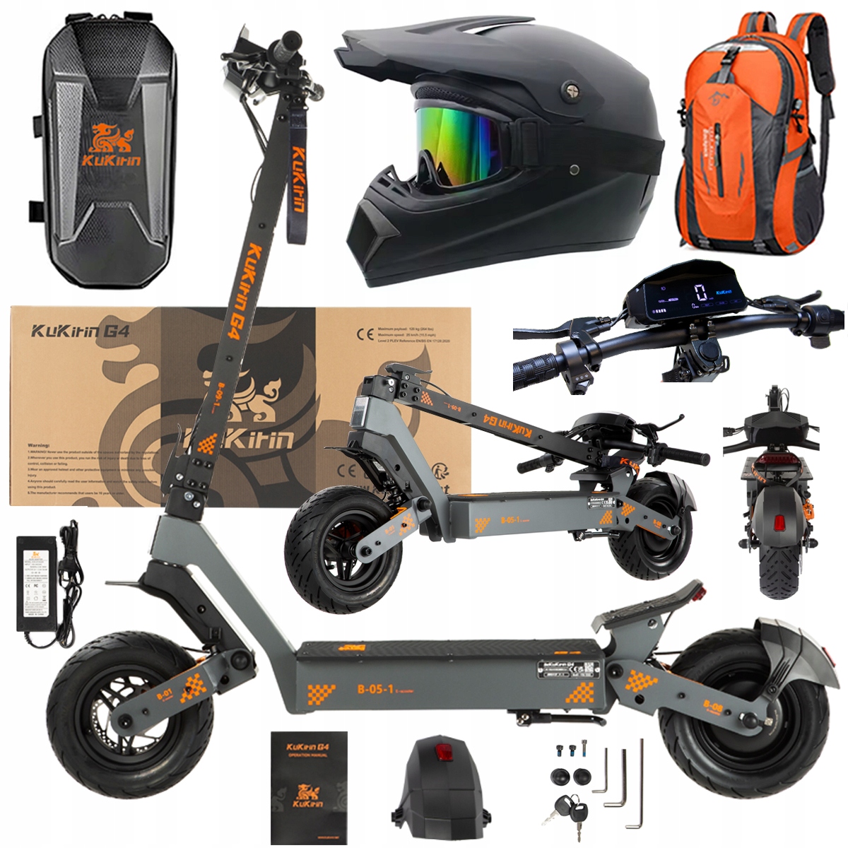 KuKirin G4 Skládací elektrická vozidla 2000W 70KM/H 60V 20Ah 75km Dárek