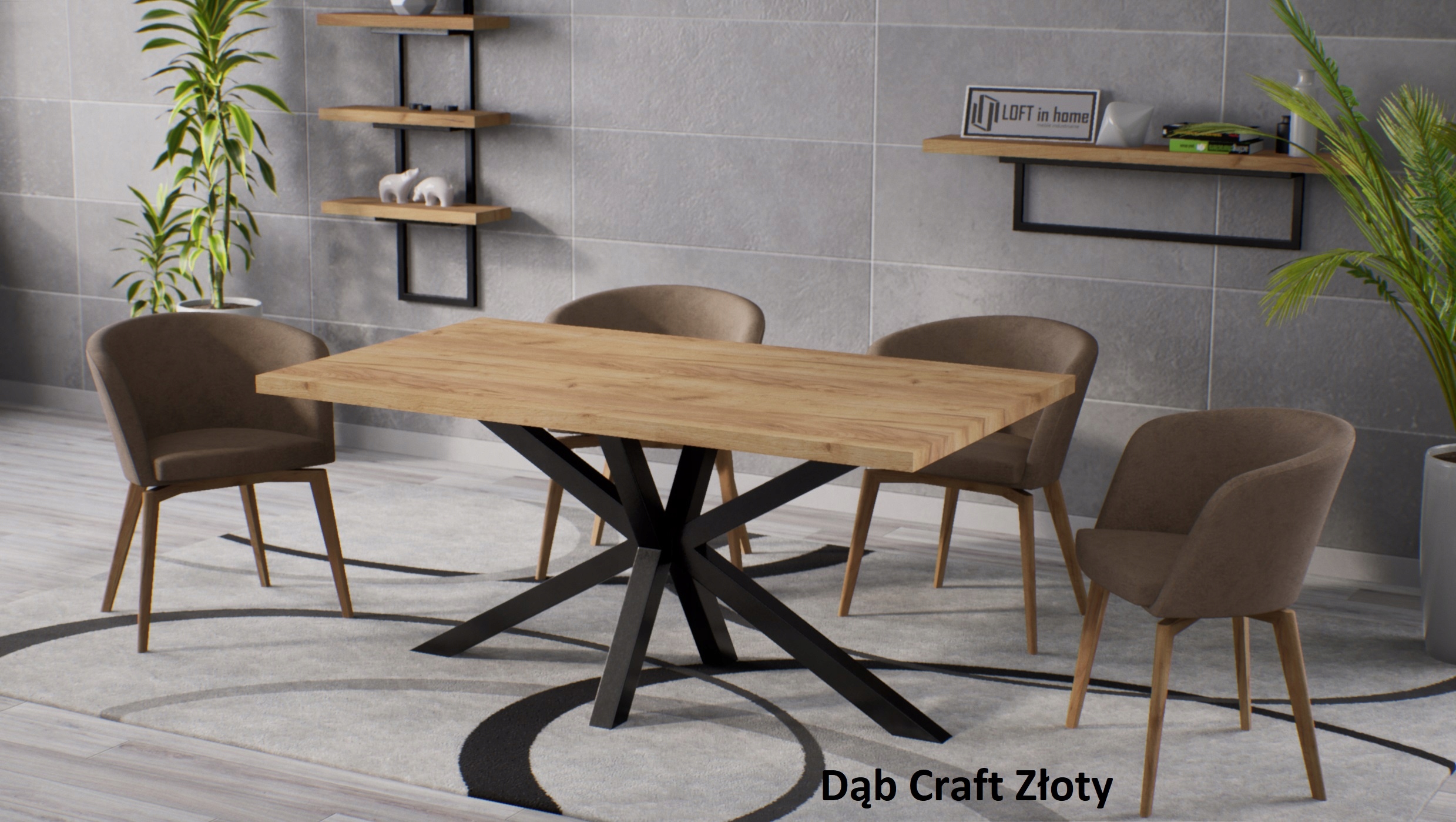 Stół rozkładany do jadalni 200/300 x 80 cm kuchenny do salonu LOFT Pająk Szerokość mebla 200 cm