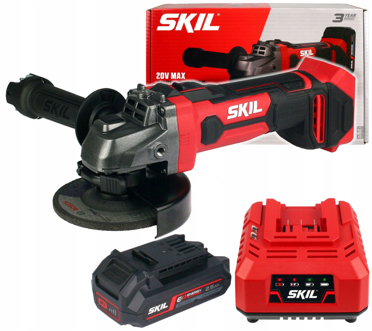

Szlifierka Kątowa 125mm 20V Skil 1x2,5Ah
