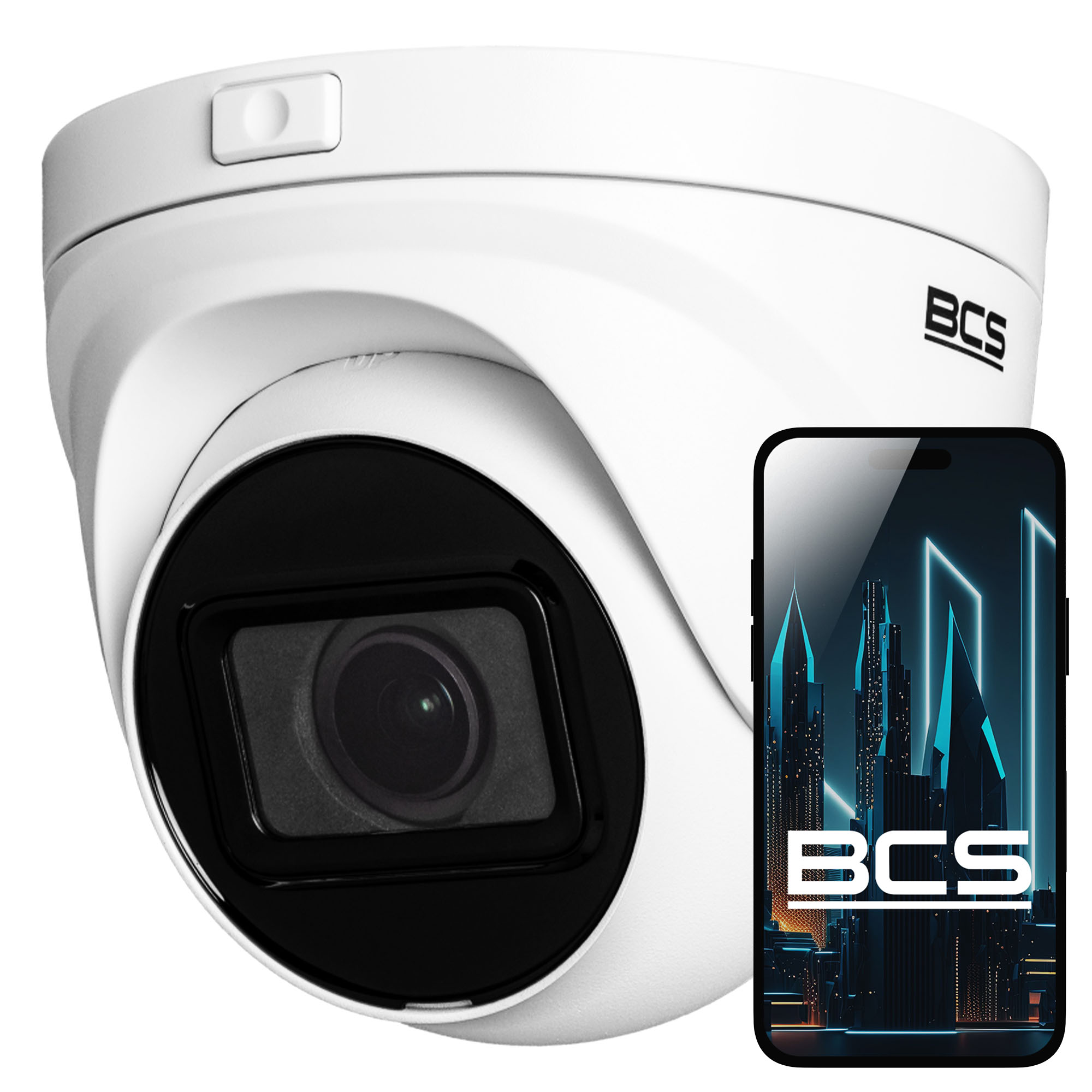 Kamera kopułowa Ip Aplikacja Poe Bcs 5 Mpx Ir 30m Motozoom Gniazdo Sd
