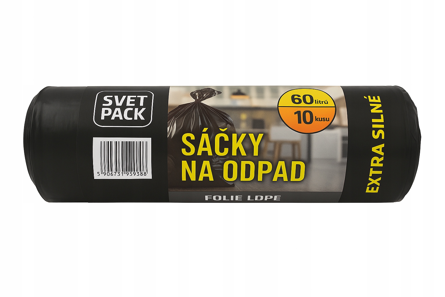 Levně Pytle na odpadky 60 l 10 ks Ldpe univerzální černé silné 50 Rolek páska