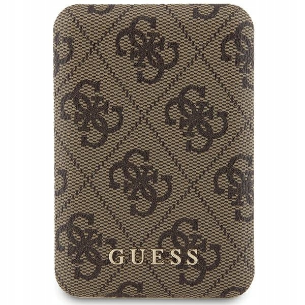 Guess Indukčná powerbanka 15W GUPB5FP4EMGW 5000mAh hnedá/brown 4G Leathe