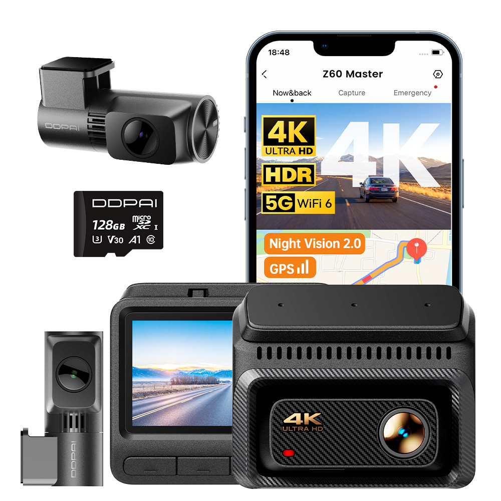 Videorekordér Ddpai Z60 Master Kamera 4K Hdr 2K Zadní Interiér +128GB