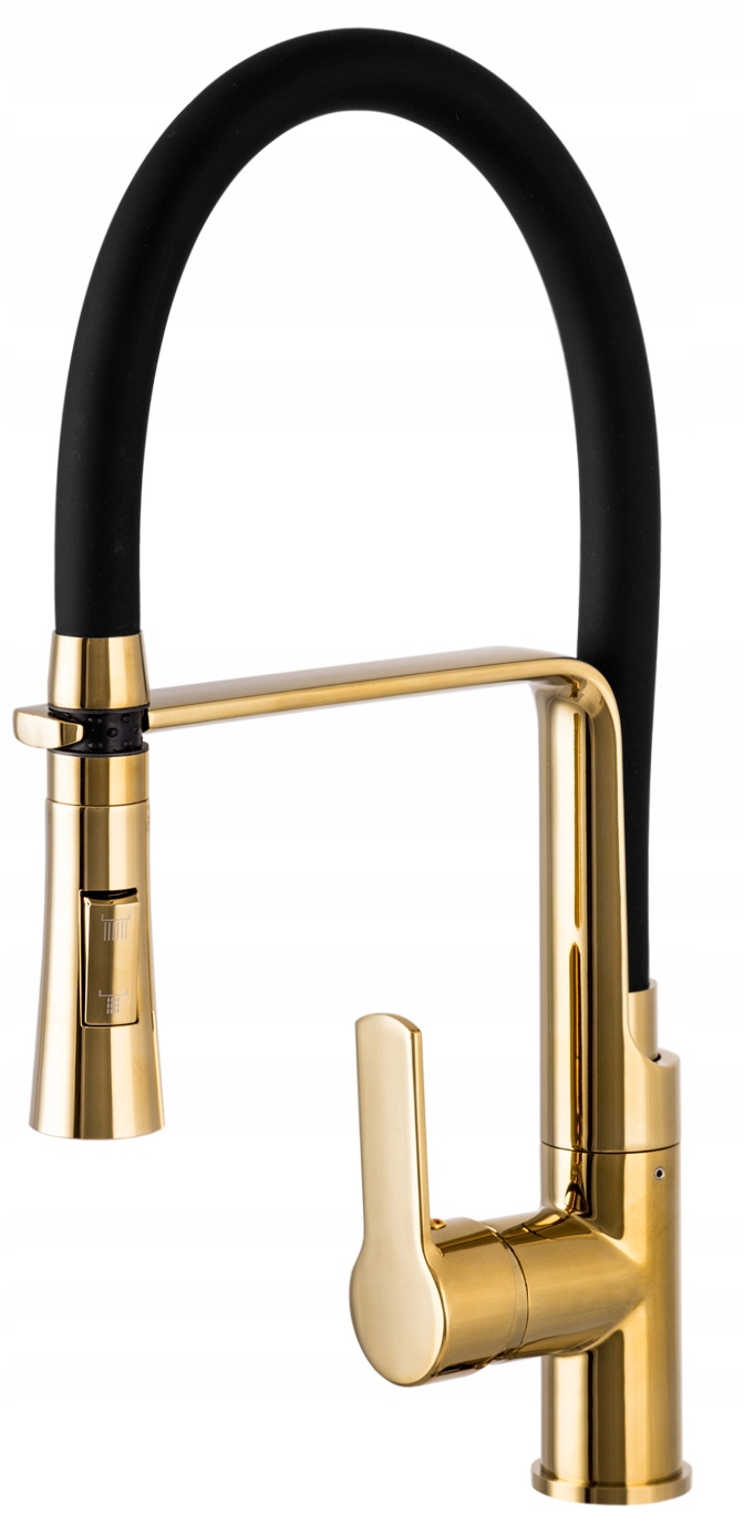 Zlatá Kuchynská Batéria S Výsuvným Výtokom, Dvojfunkčný Kohútik Gold Vegas