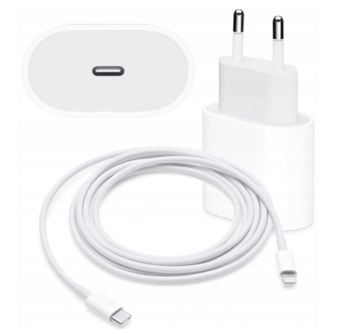 SZYBKA ŁADOWARKA DO IPHONE KOSTKA 20W + KABEL 1M / USB-C - IPHONE LIGHTING