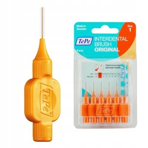 Szczoteczki międzyzębowe z bioplastiku TePe Original 6 szt. pomarańczowe