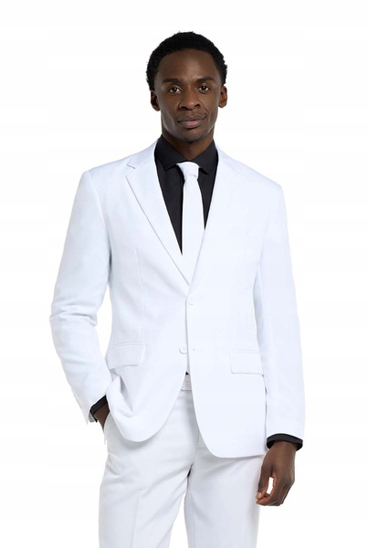 Pánský Bílý Retro Gangsterský Oblek Opposuits Deluxe Slim Fit 56