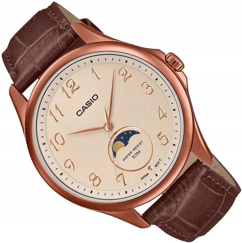 Elegantní Pánské Hodinky Casio MTP-M110RL-5AVER Vintage Fáze Měsíce 42 mm