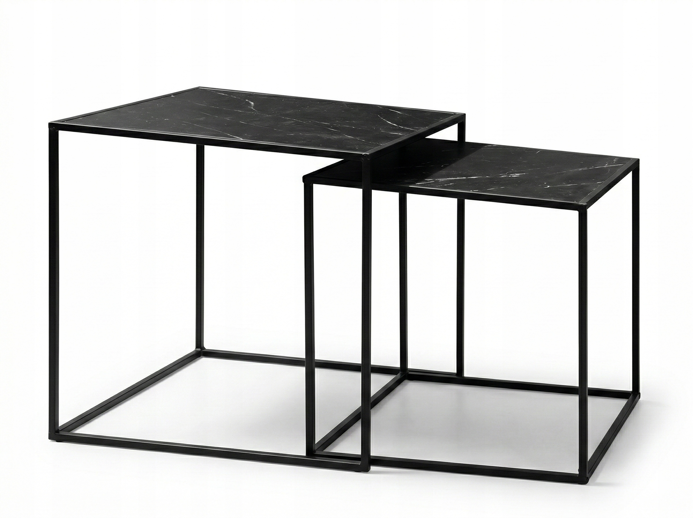 Konferenční stolek Stoly Smukee čtvercový 50 x 50 x 49 Cm černý Sada stolků