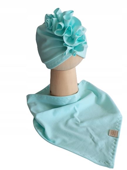 

Zestaw Czapka Turban + Chusta Mięta 48-51cm