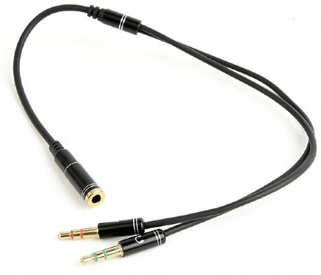 adapter audio 2x wtyk minijack - gniazdo 4pin TRRS Kod producenta adapter audio TRRS mikrofon słuchawki