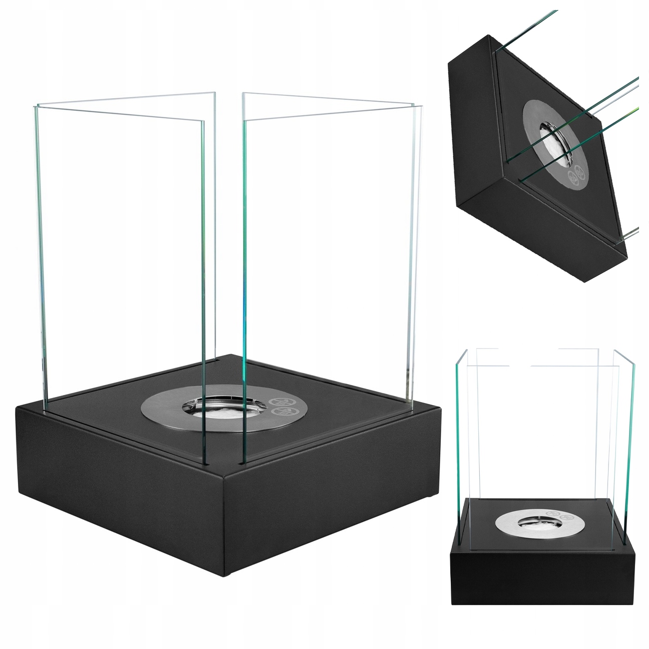 Volně Stojící Biokrb Sunset Garden Mini Černý Mat Na Biopalivo na stůl