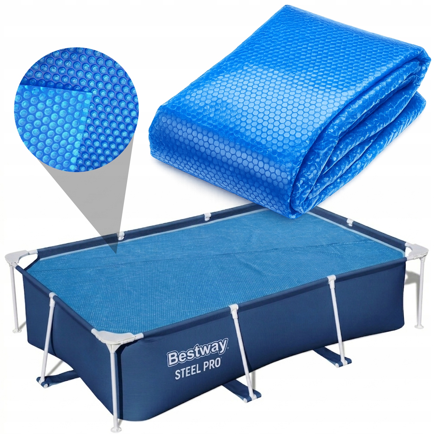 Silná solárna krytka 220 mikrónov pre bazén Bestway 400x211x81