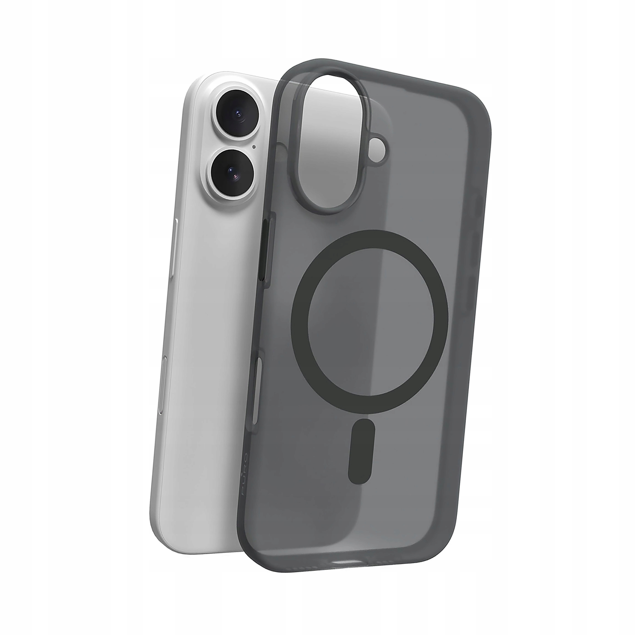 Plecki Etui silikonowe Puro Daylight MagSafe do iPhone 16 Plus czarne