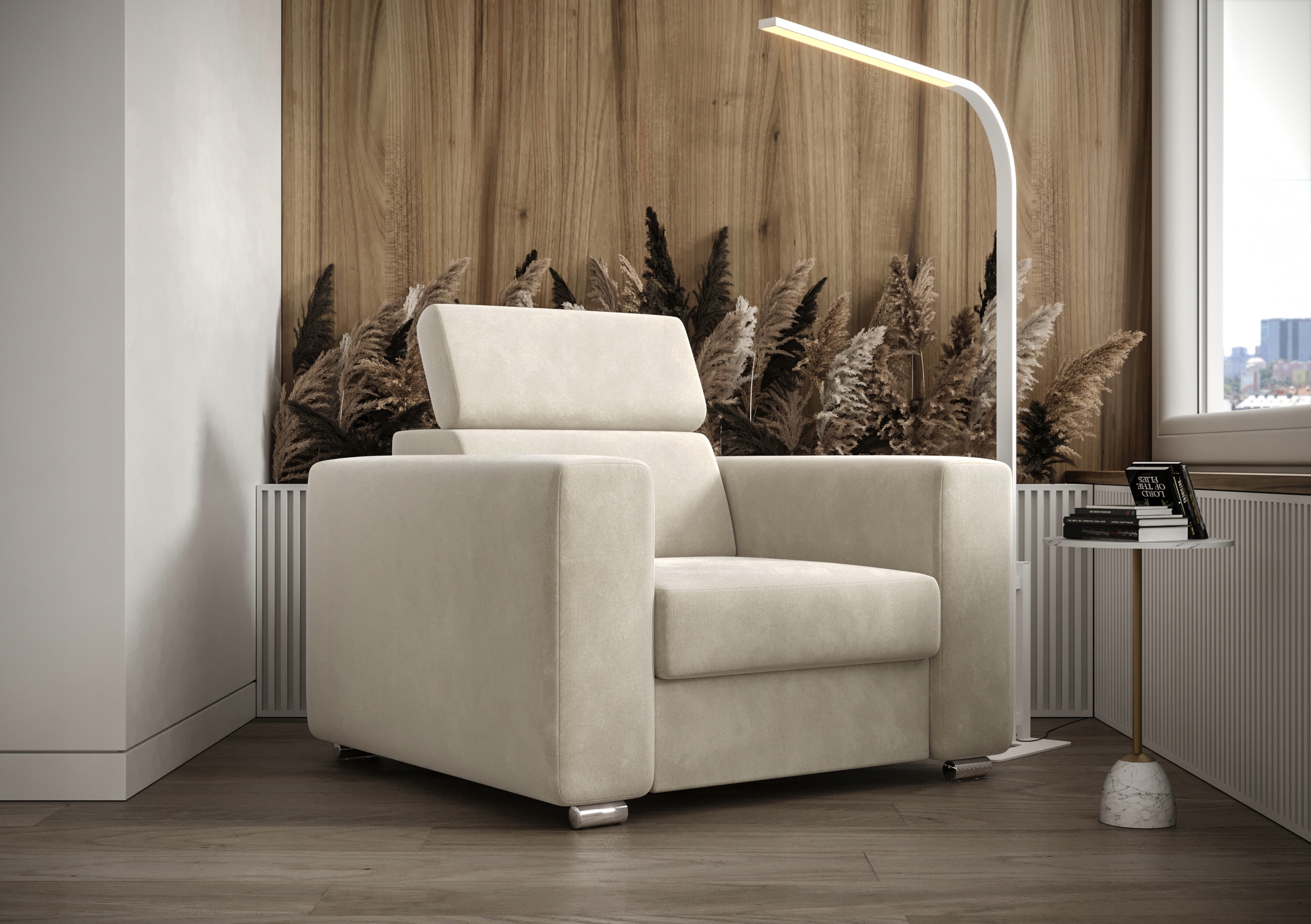 Klasické křeslo s nastavitelnou opěrkou hlavy 105 cm RSA01