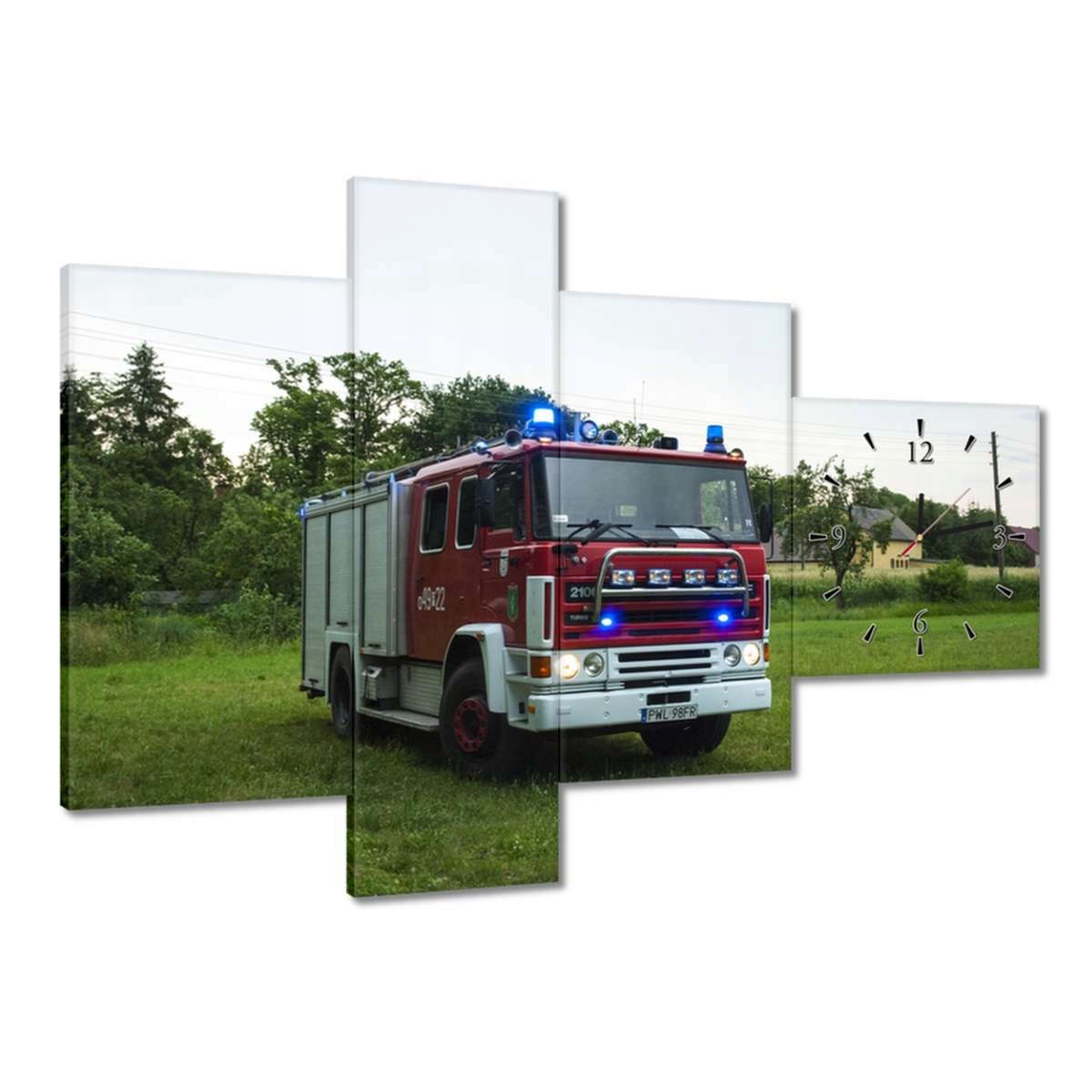 Hodiny 100x70 Hasičský vůz