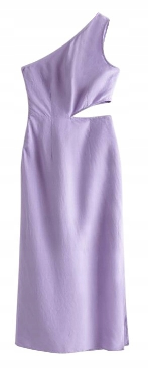 & Other Stories Lněné Šaty MIDI Na Jedno Rameno vel. 36