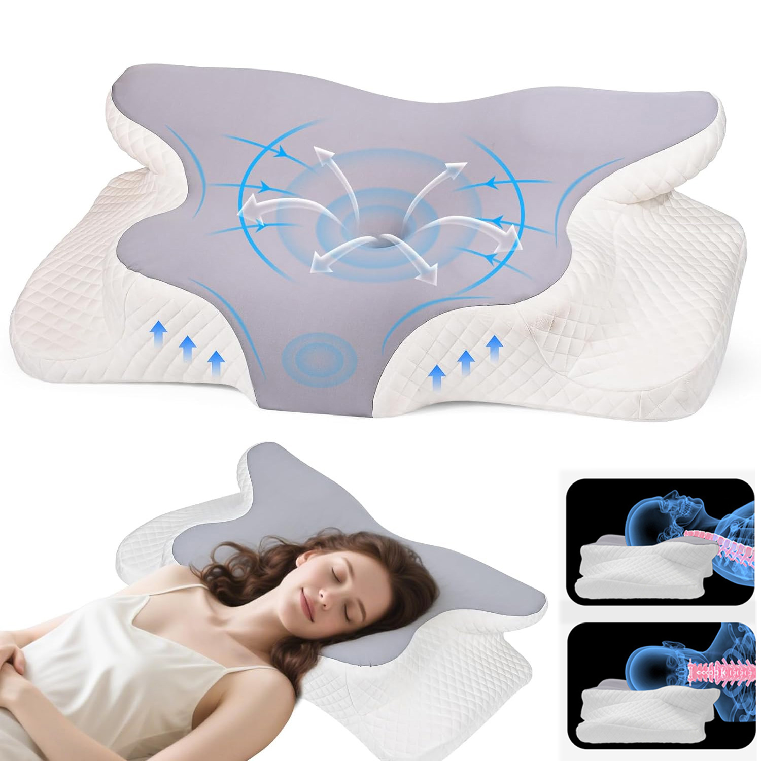 Poduszka Ortopedyczna Do Spania Profilowana Motyl Poduszka Na Szyję Memory