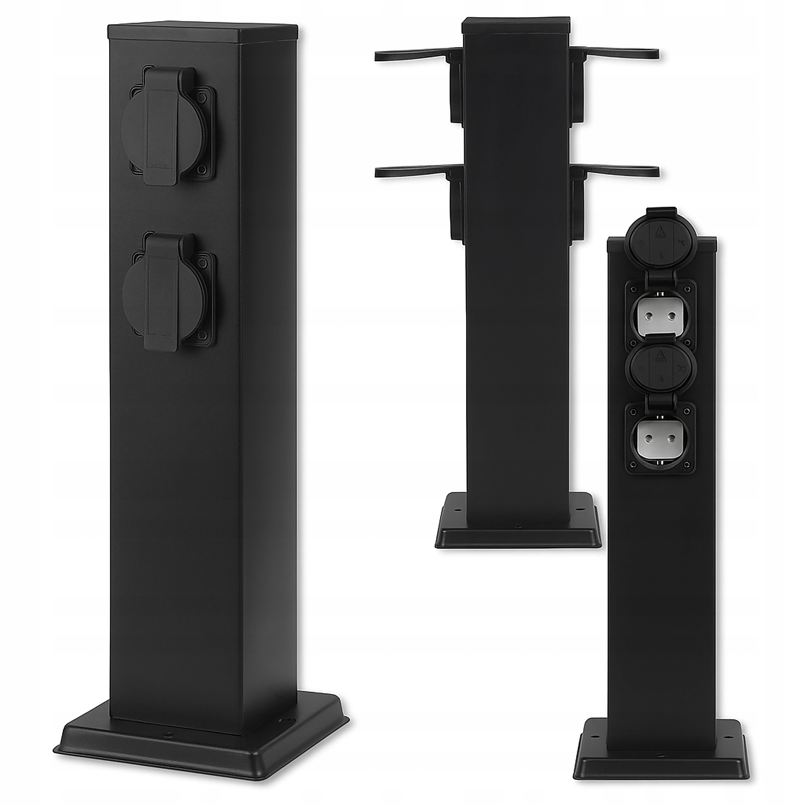 Elektryczny Słupek Lampa stojąca ogrodowa 4x Gniazdo Hermetyczne