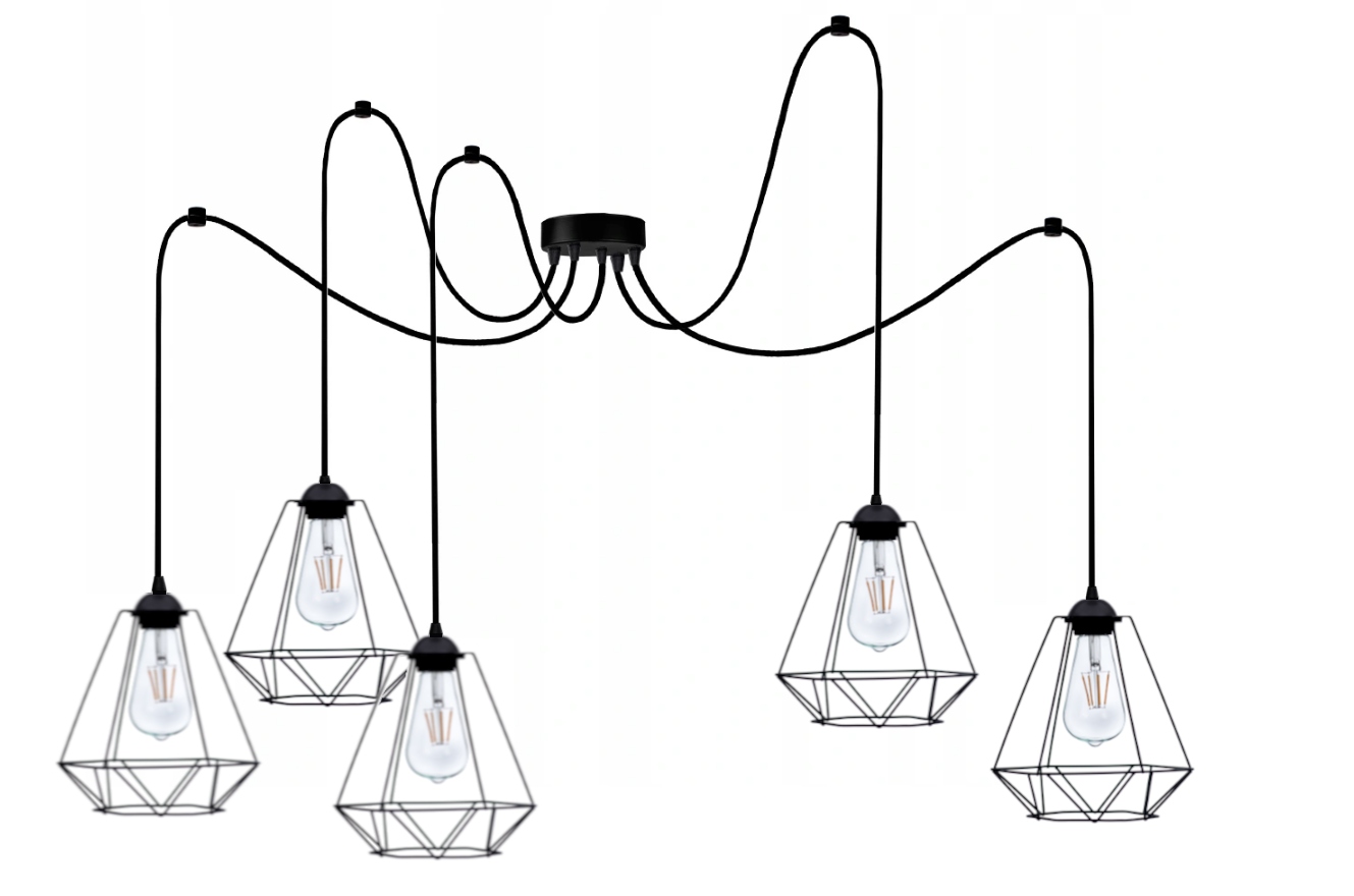 

Lampa Wisząca Sufitowa Żyrandol Pająk Edison Loft