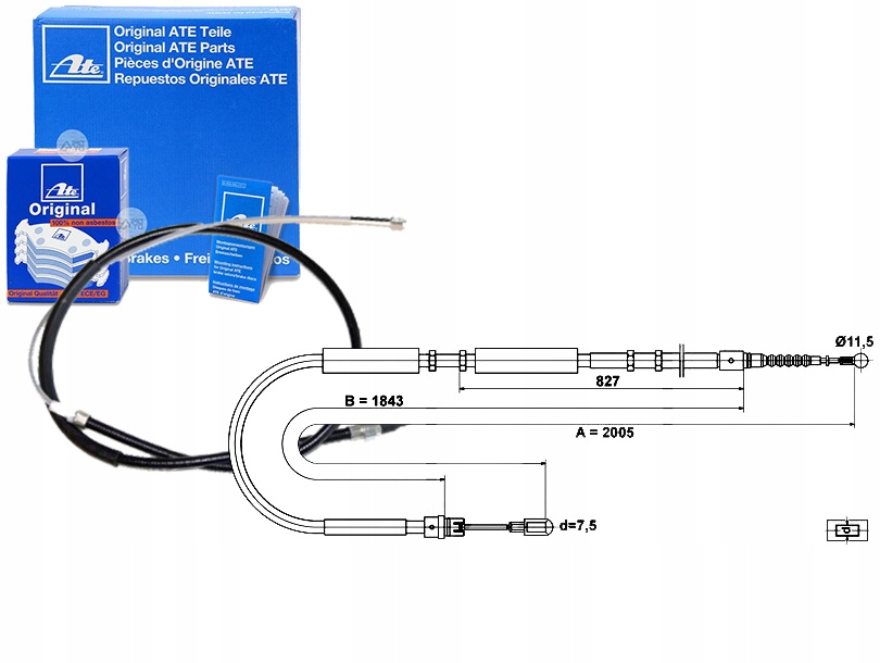 Lanko Ruční Brzdy Ate 8E0609722AF 8E06