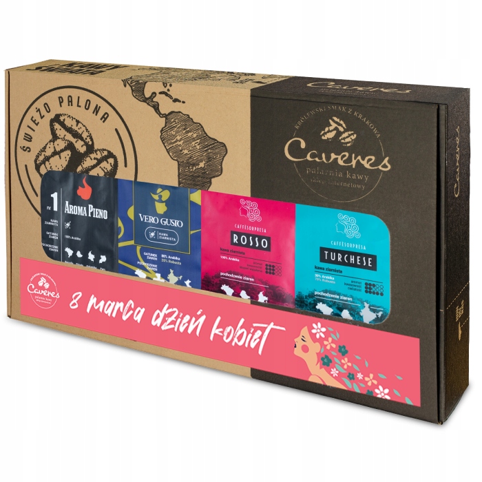 Zestaw prezentowy na Dzień Kobiet Kawa Mielona 1kg Box Blend