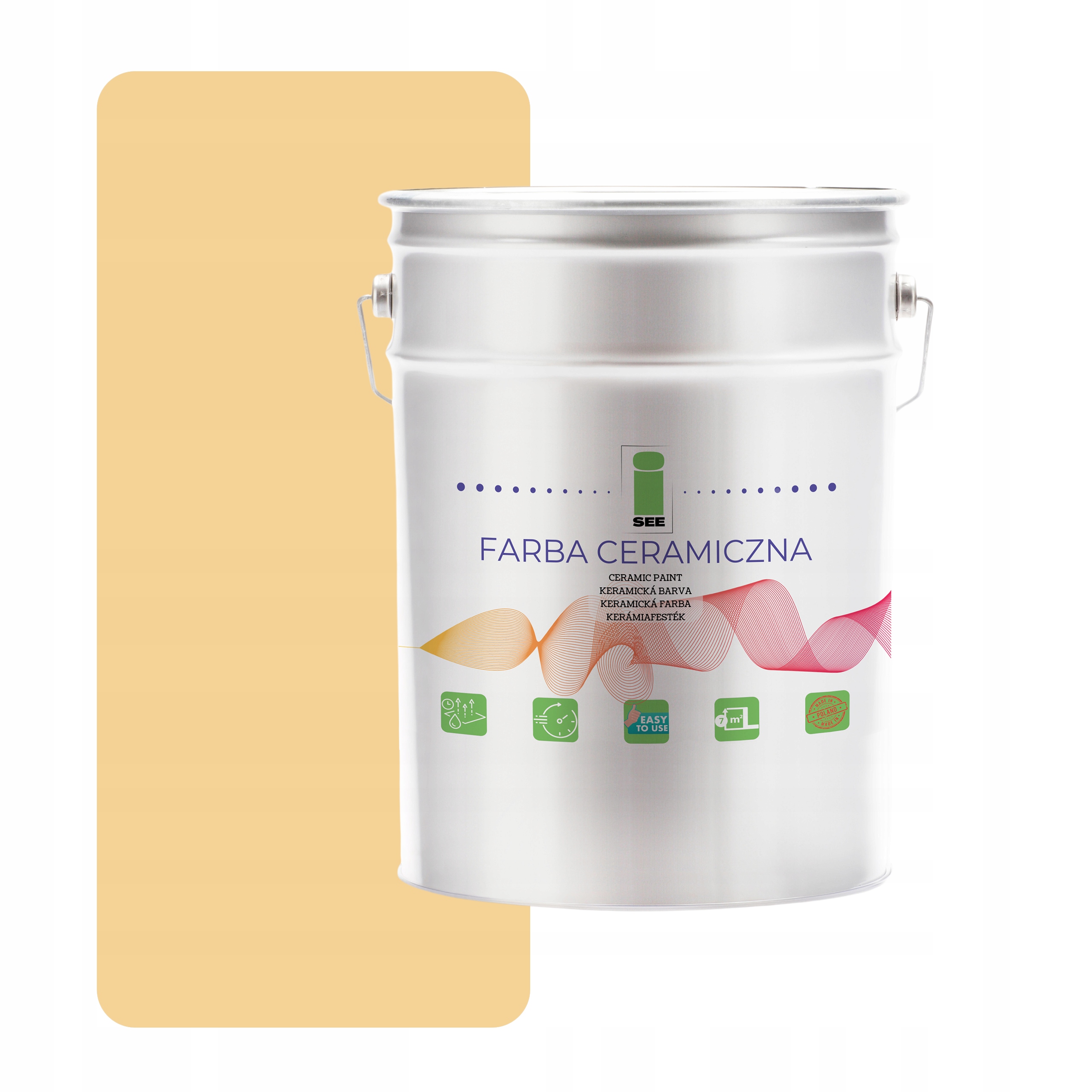 Keramická Farba Na Steny Umývateľná, Piesková Žltá, 5 L, Odolná Voči Škvrnám