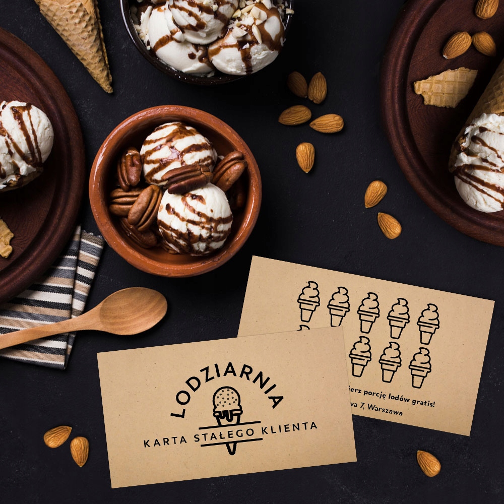 Karty Stałego Klienta dla lodziarni 500 Marka inny