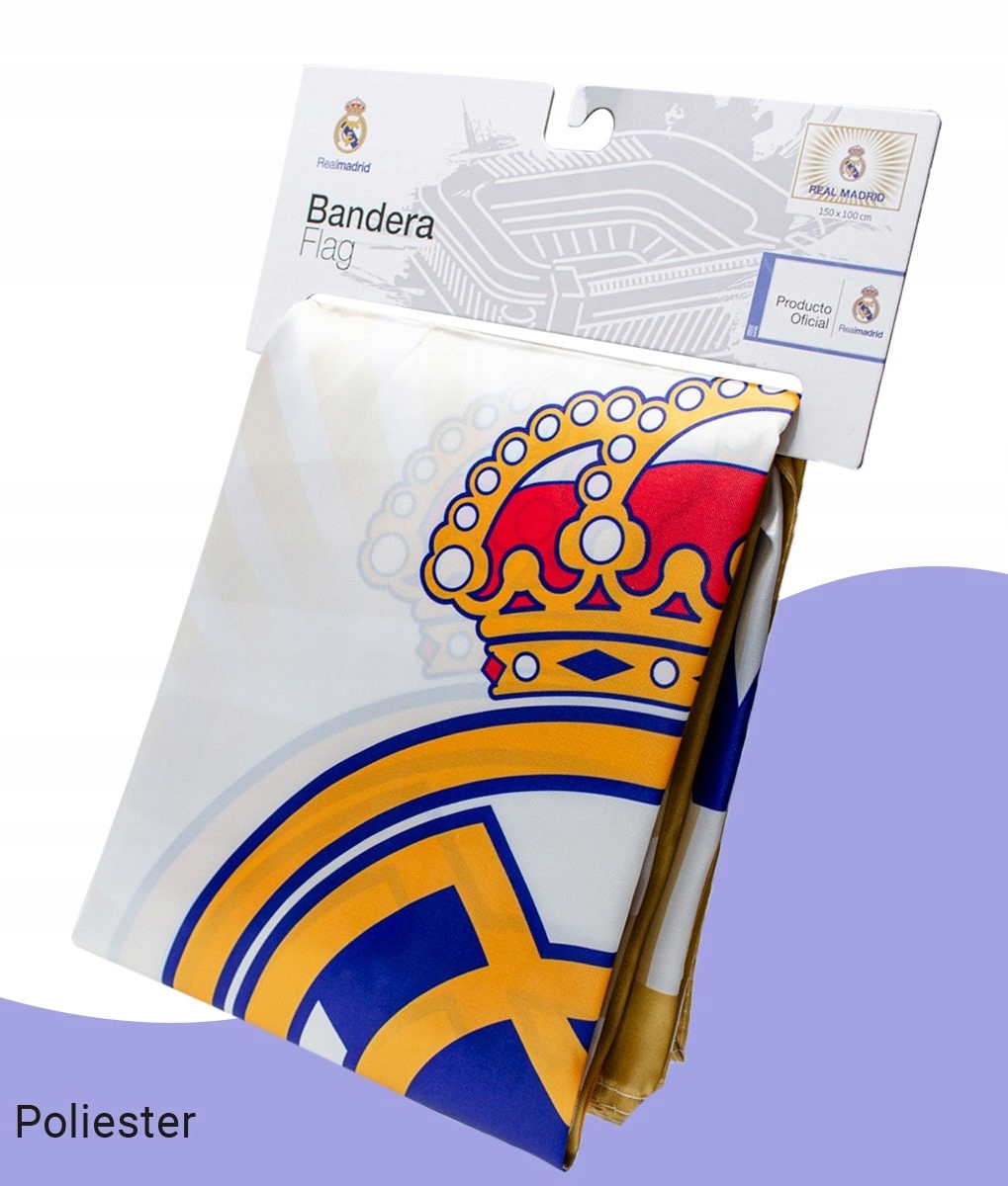 FLAGA REAL MADRYT 150 X 100 OFICJALNA FLAGA 578 Wysokość 100 cm