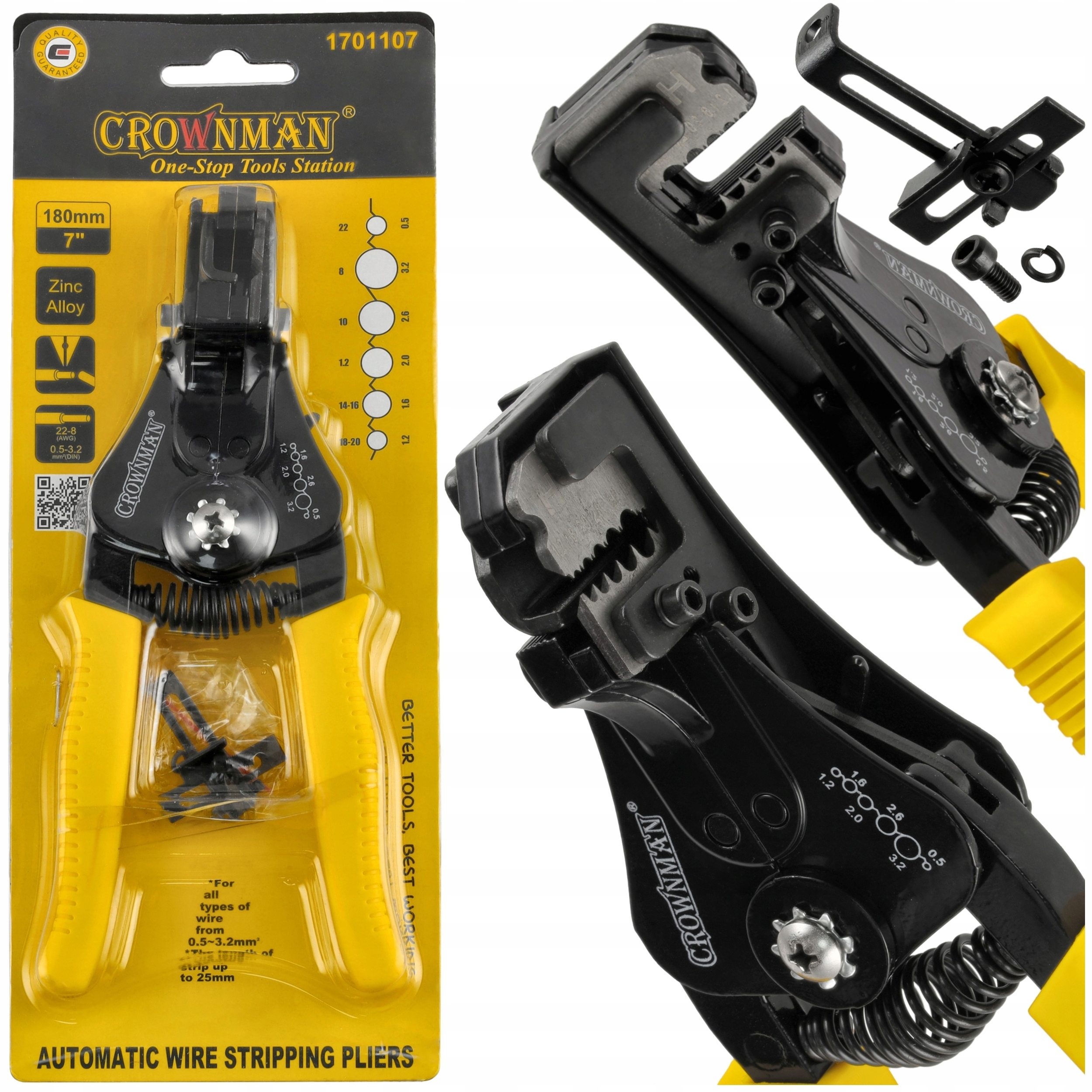 Ściągacz Izolacji Szczypce Do Ściągania Izolacji Do Kabli 180mm 0,5-3,2mm