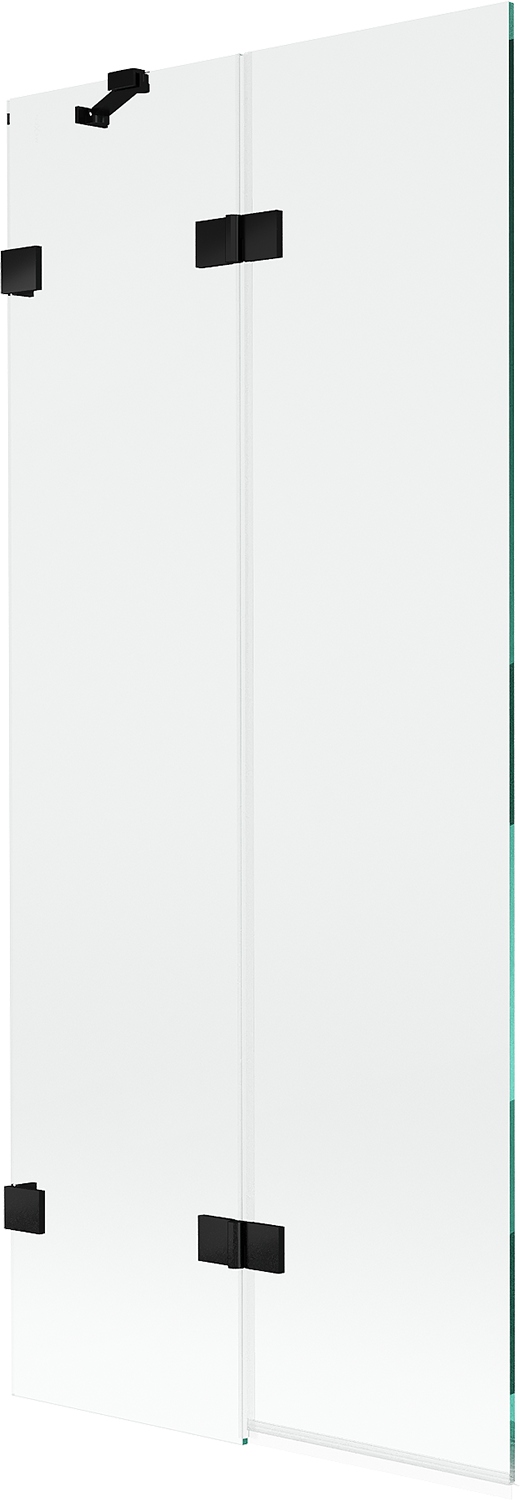 Mexen Lunar vanová zástěna 2-křídlová levá 80 x 150 cm, transparentní, čern