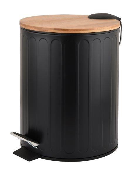 

Kosz na śmieci łaz. Metal Bambus Czarny Nobi 3l