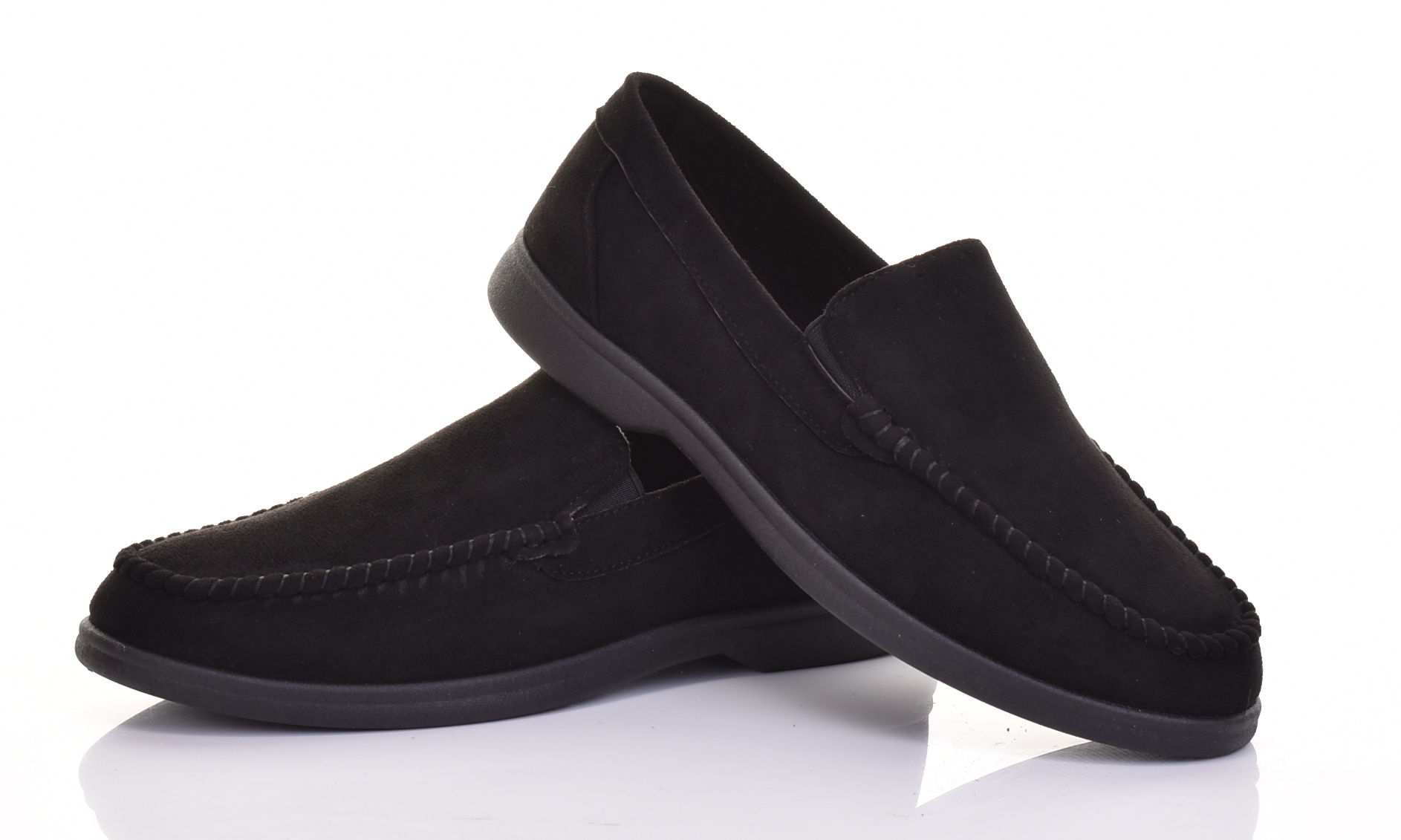 Mokasyny Damskie Obuwie Wsuwane Casual Zamszowe Czarne Modne