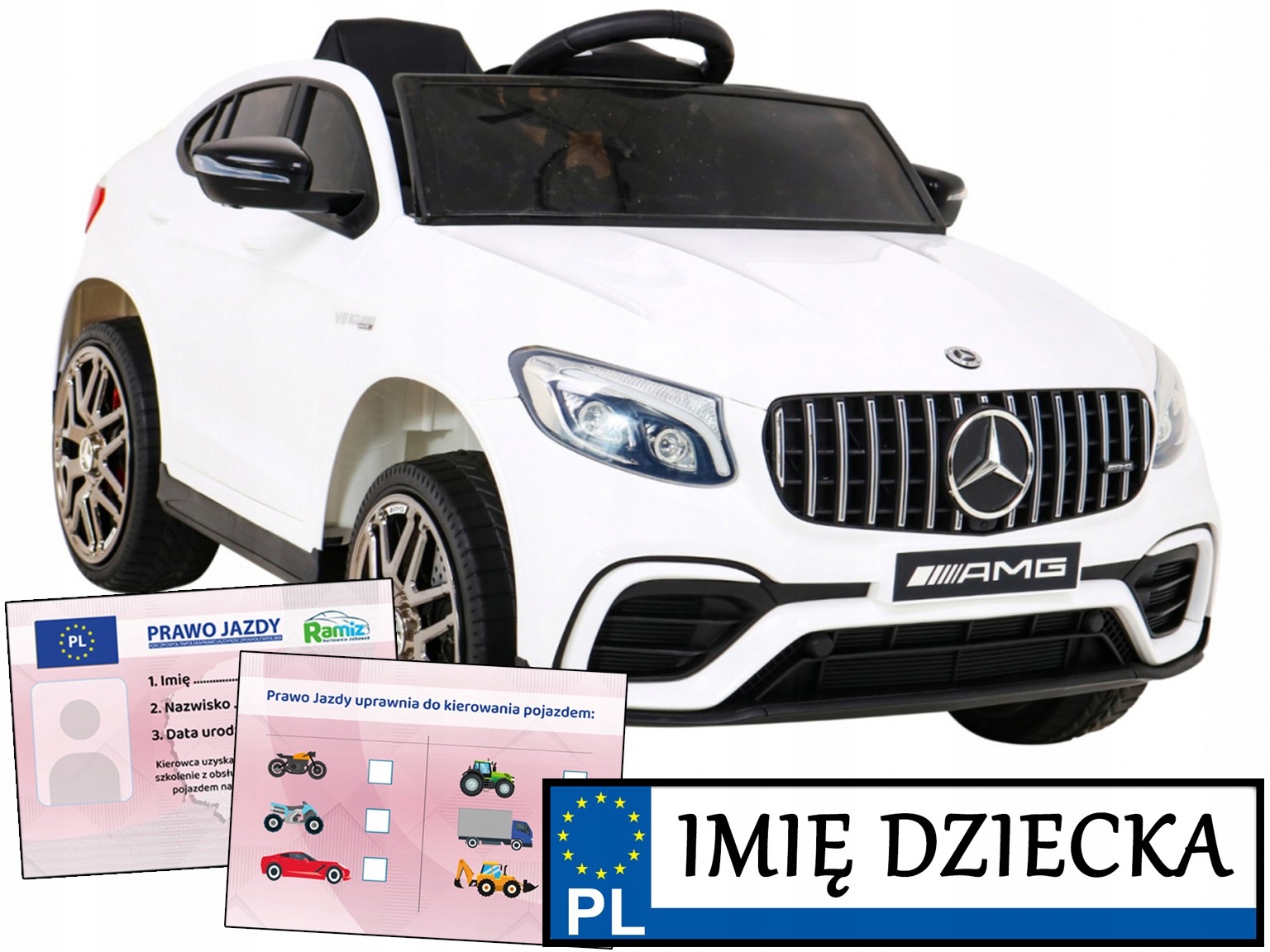auto na akumulator dla dzieci Mercedes Glc 63S 4x4 pilot Rejestracja Imię