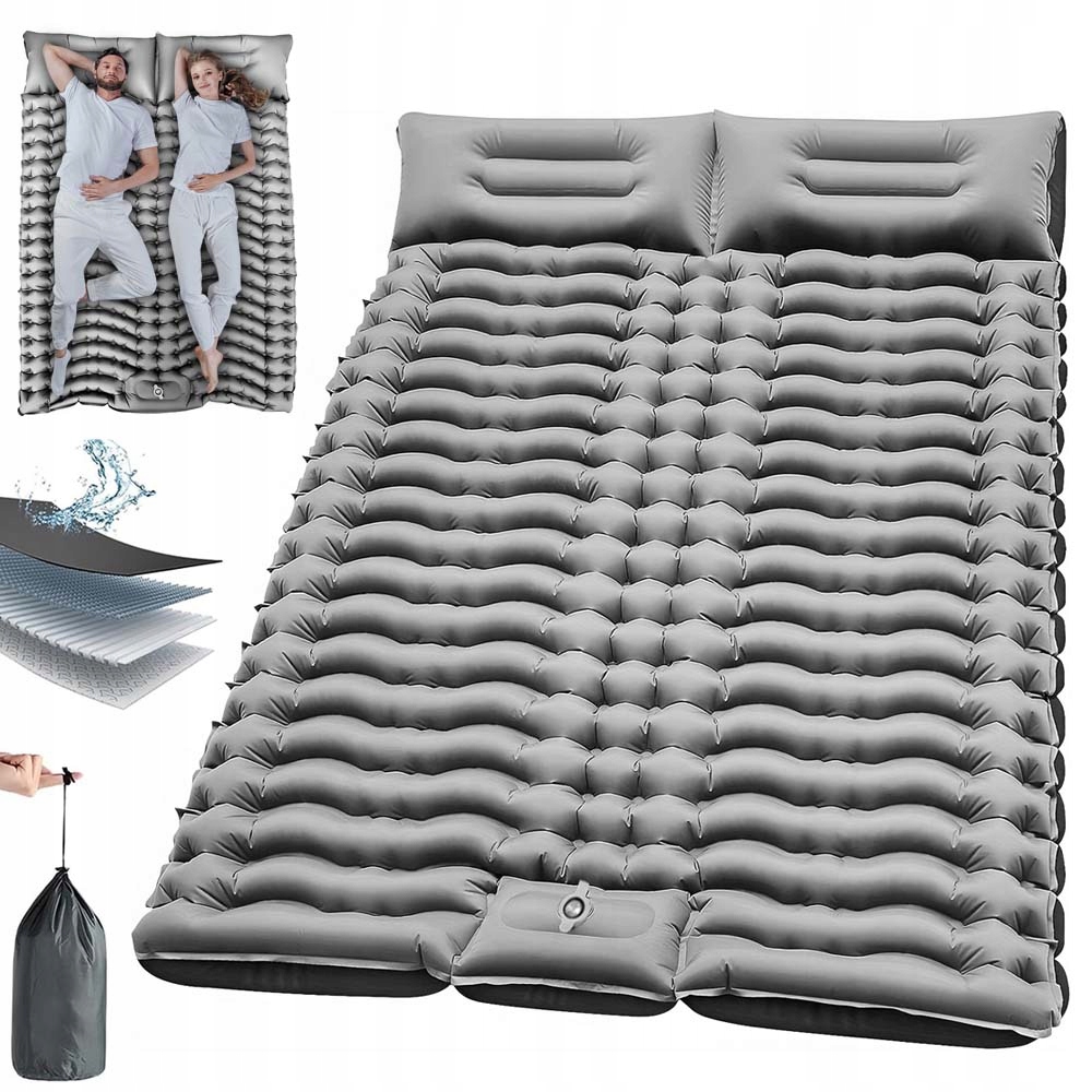 Turistická Karimatka Nafukovací Matrace Podložka Na Spaní 200 X 133 CM Skládací