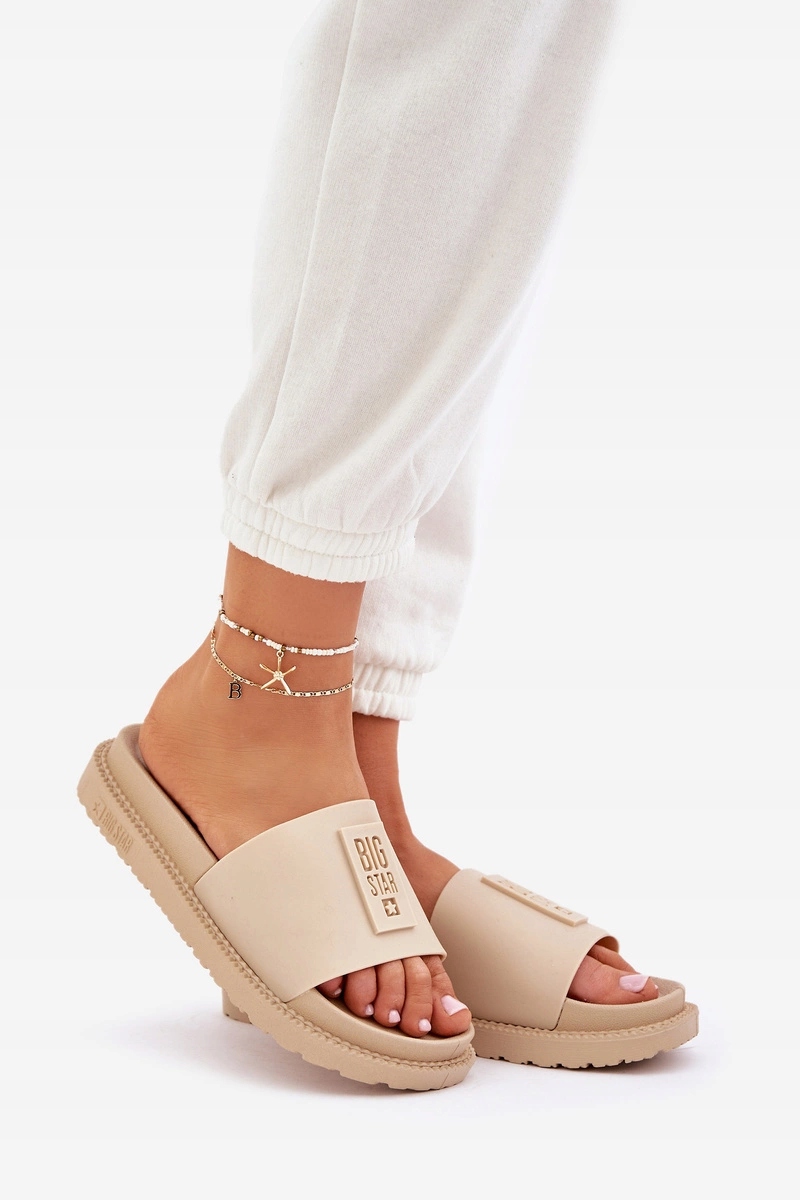 KLAPKI DAMSKIE BIG STAR LL274A210 BEŻOWE PLAŻA DOM BASEN 38 Rozmiar 38