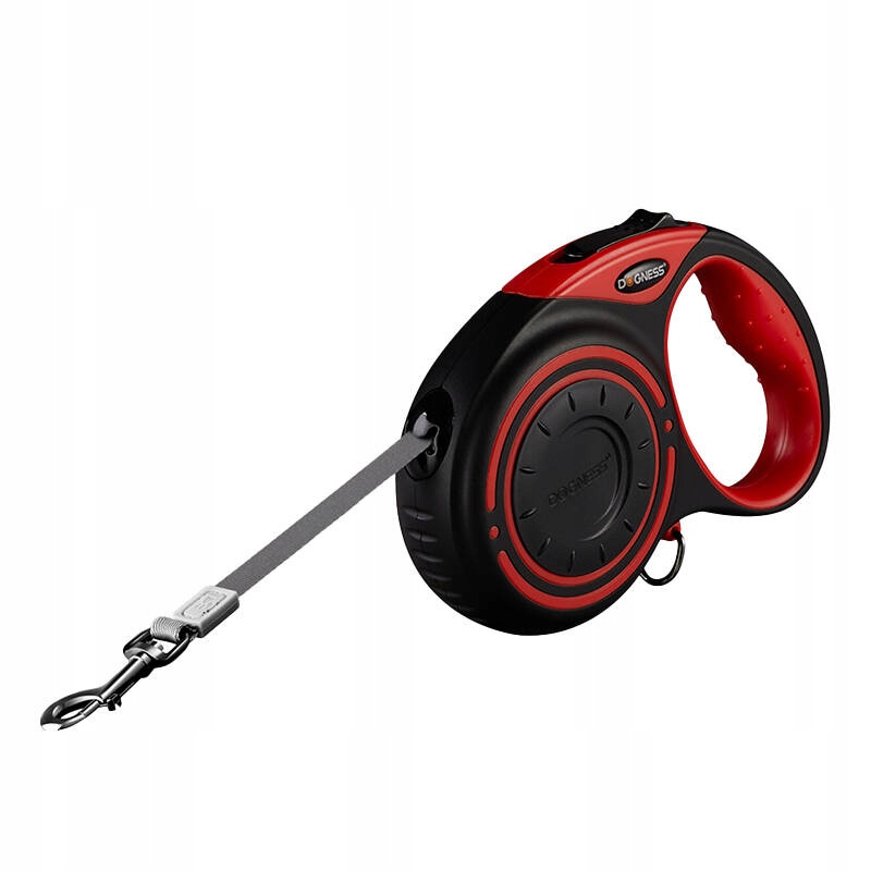 Levně Vodítko Dogness 5 m s svítilnou a sáčky, červené