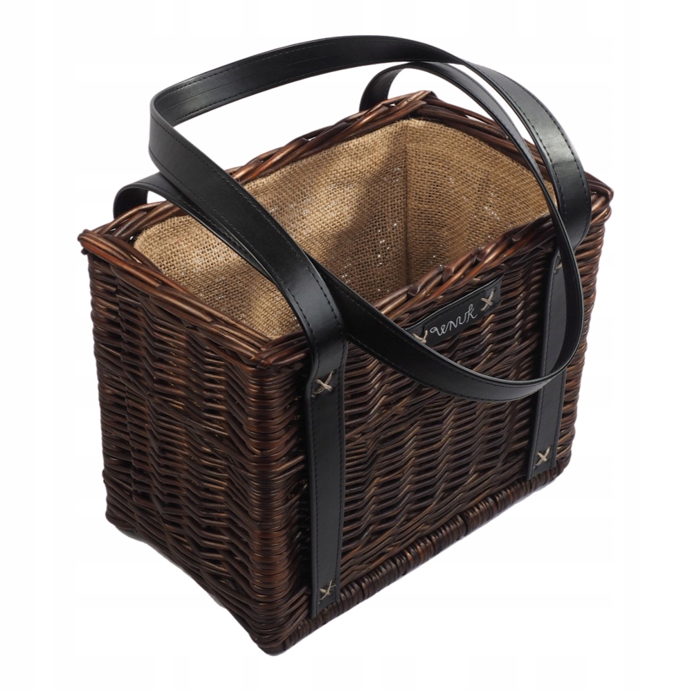 Torebka - kosz z obszyciem (wenge/czarne)