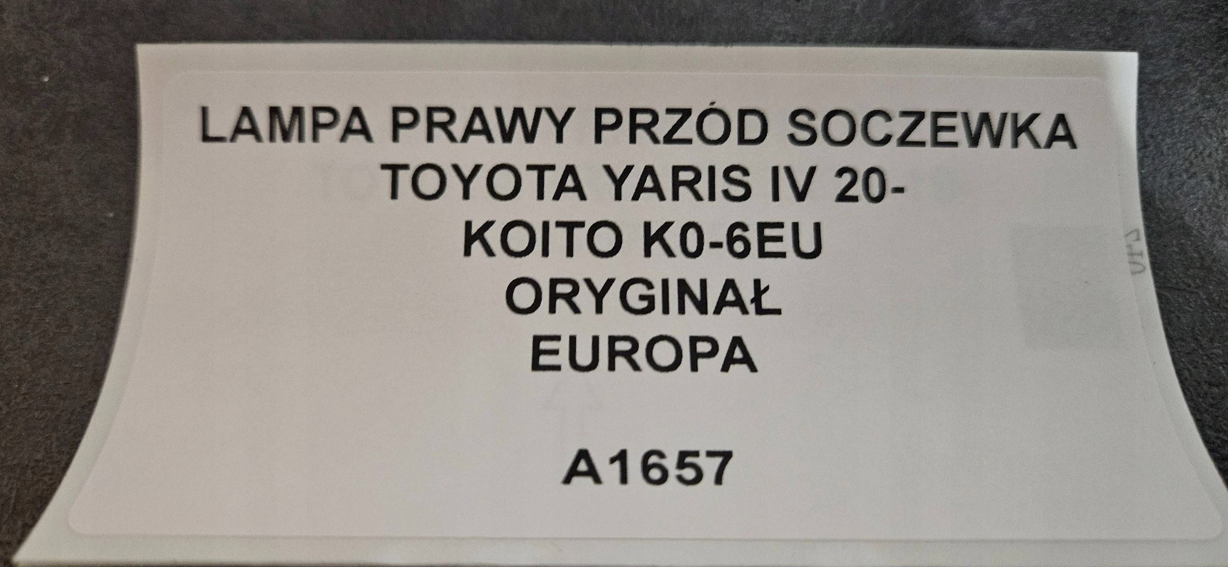 light right front lens TOYOTA YARIS IV 20- original KOITO K0-6EU
