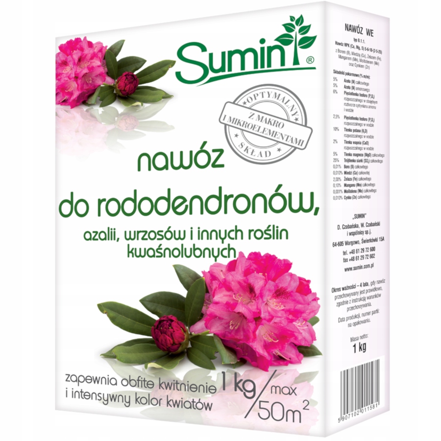 

Nawóz do rododendronów, azalii, wrzosów 1kg Sumin