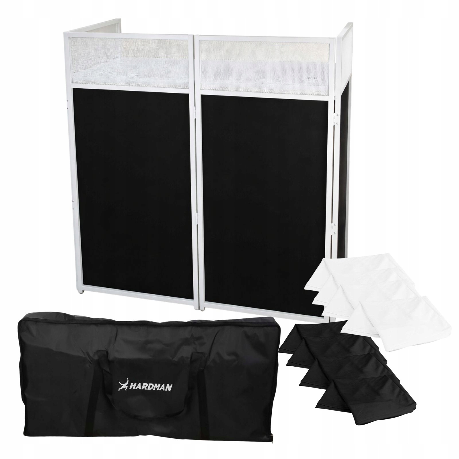 Stand parawan stół Dj stand biały z pokrowcem/ lycra biała i czarna