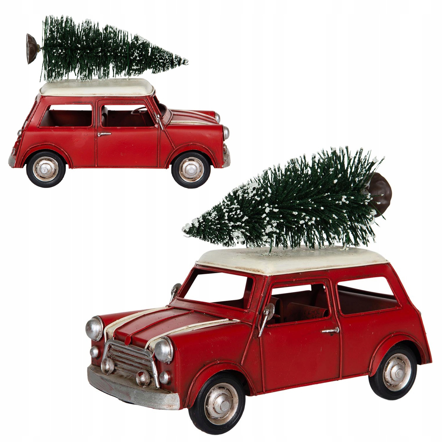 Figurka Auto Vánoční Stromek Červený Vánoční Auto Na Vánoce Dárek 25 cm