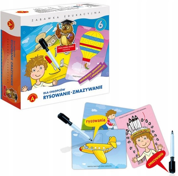 GRA EDUKACYJNA RYSOWANIE ZMAZYWANIE 6 DLA CHŁOPCÓW Marka Alexander