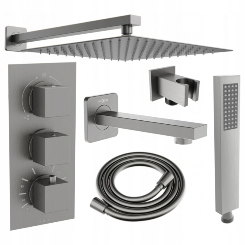 Mexen Cube DR02 podomietková súprava s dažďovými tryskami 30 cm, grafitová