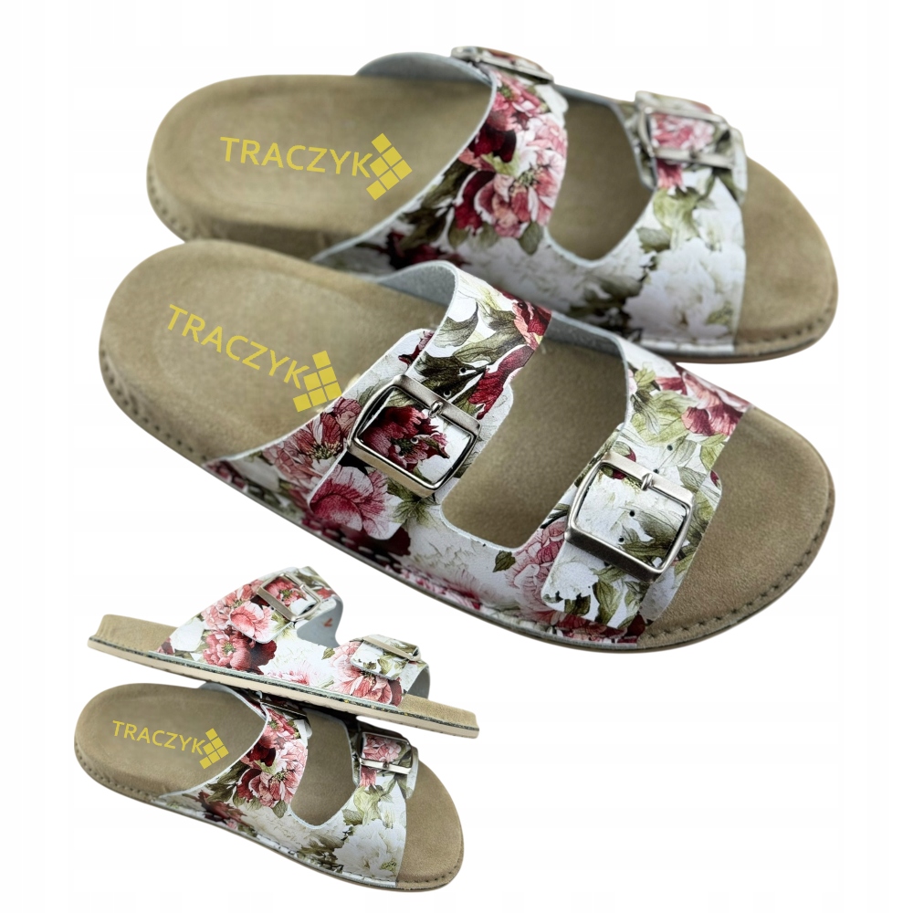 Nazouváky Z Přírodní Kůže, Květiny, nastavitelné, profilované, vel.