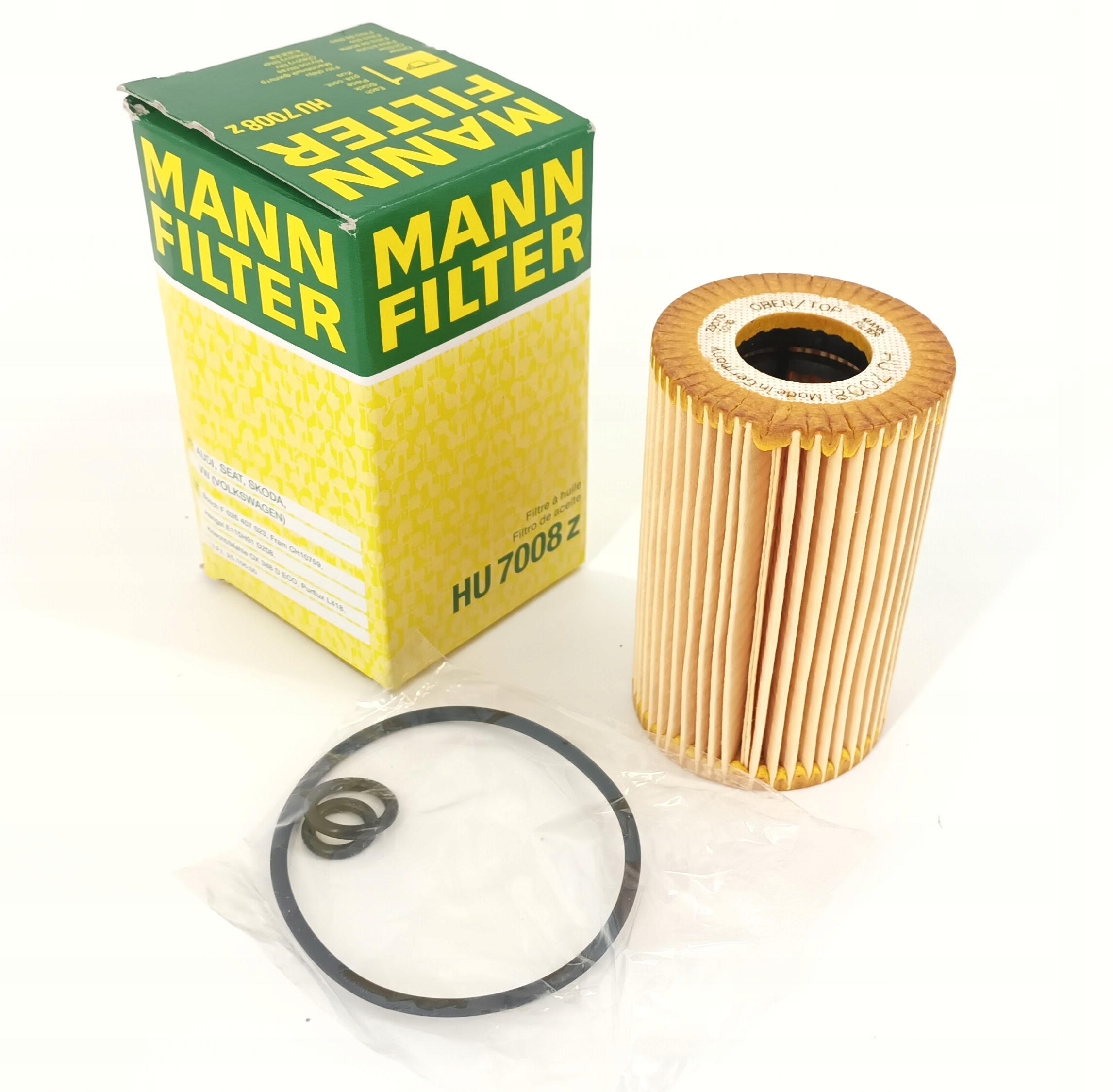 MANN-FILTER HU 7008 Z filtr olejowy z zestawem uszczelek do aut osobowych  7008 za 25 zł z Mielec -  - (14876885730)