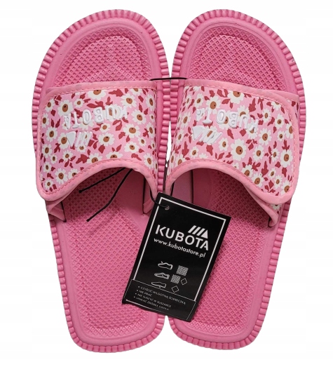 KUBOTA KULTOWE LEKKIE KLAPKI DAMSKIE DO DOMU NA BASEN PLAŻĘ NA RZEP r.38