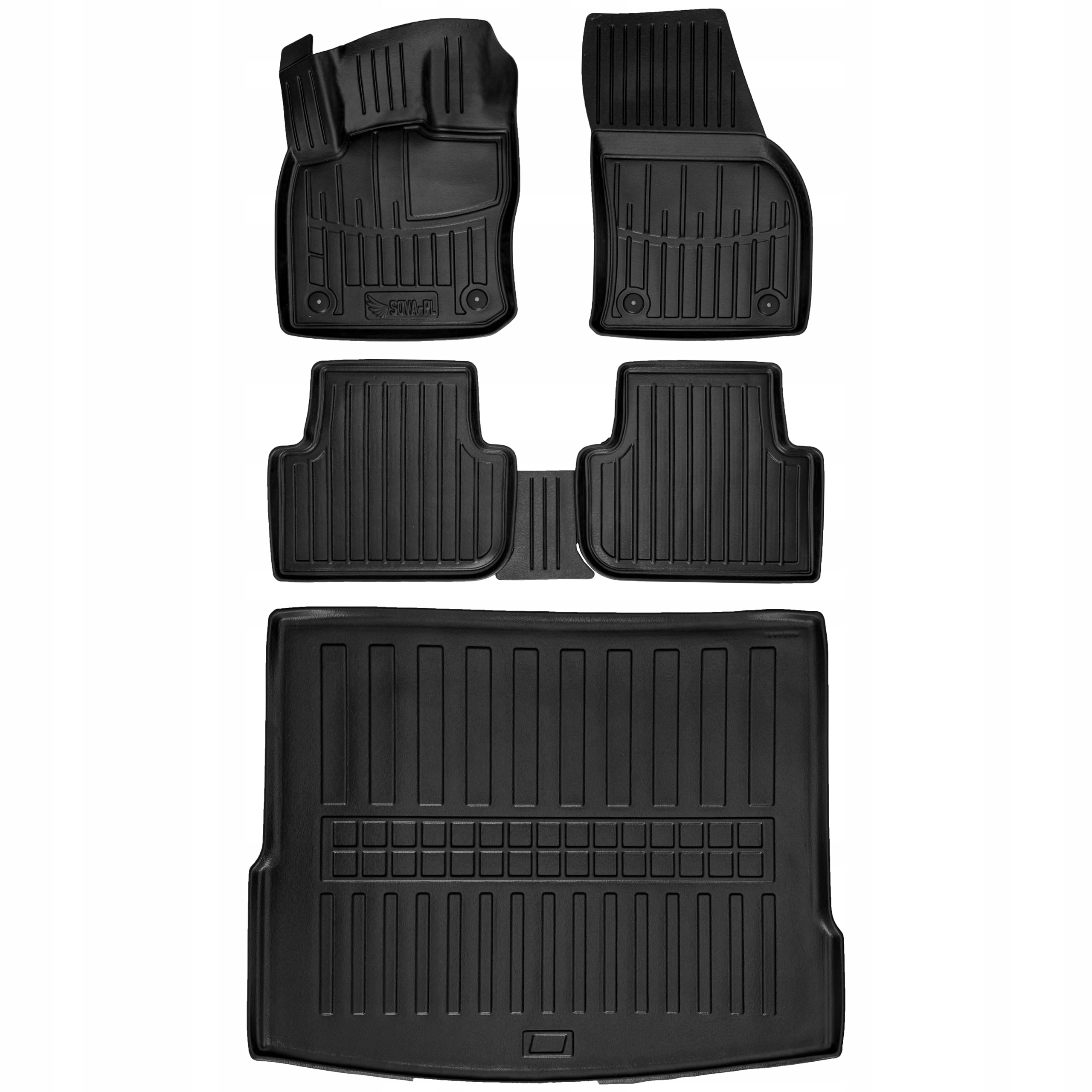 Zestaw 3D dywaniki i mata Volkswagen Tiguan II (2016-2024) górna podłoga =>